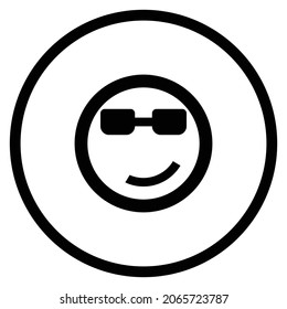 cool Icon. Flat style Circle Shape isolated on white background. Vector illustration