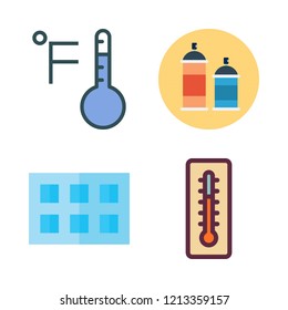 cool icon set. vector set about thermometer, spray paint and ice cube tray icons set.