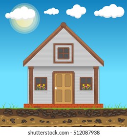 Cool icon vector illustration detailed small house background
