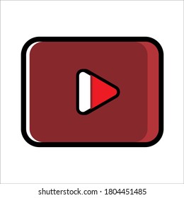 Cool icon video player red