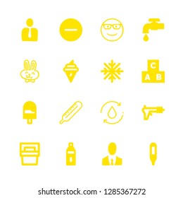 cool icons set with ice cream, blaster and snowflake vector set
