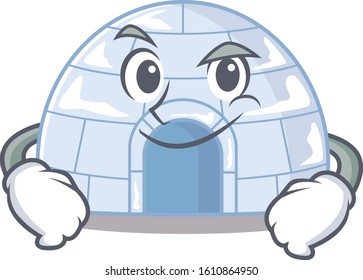 Cool igloo mascot character with Smirking face