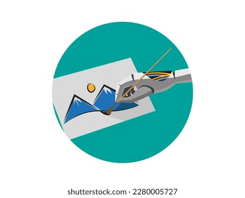 
cool illustration drawing poster of robot hand drawing suitable for illustration design of artificial intelligence and painting robot topic articles