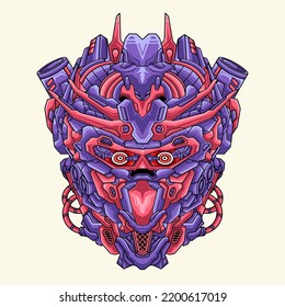 Ilustración genial de la cabeza del héroe robot