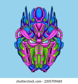 Cool illustration of robot hero head detail