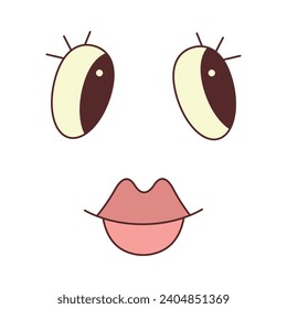 Cool Illustration. Smile. Emotion. Smiley. Young woman. SymbolEPS10
