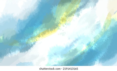 A cool image of summer drawn with digital watercolor paints.