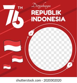 Cool Indonesia Independence Day Twibbon 76 TH Vector