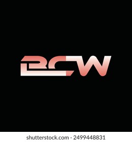 Cool Initial BCW Tecnología de Negocios Geométrica Moderna Logotipo de Plantilla de Diseño Creativo
