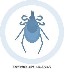 Cool insect mite icon in a circle for sanitary sites