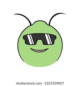 Insectos fríos con gafas de sol dibujar