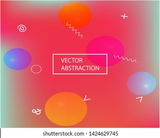 Cool interesting editable drawing. Exclusive splash and spreading spot. EPS. Vector illustration flat. Red editable drawing, made from random multicolor spots.