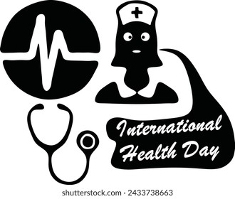 cool international health day silhouette