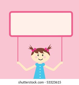 cool invitation frame with funky young girl