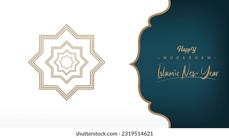 Cool Islamic wallpaper banner template design for Islamic new year celebration social media post