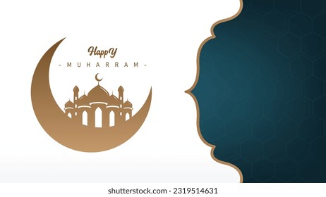 Cool Islamic wallpaper banner template design for Islamic new year celebration social media post