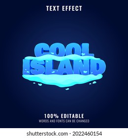 Cool Island Snow Ice Winter Game Logo Title Text Effect