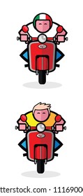 cool italian scooter vector