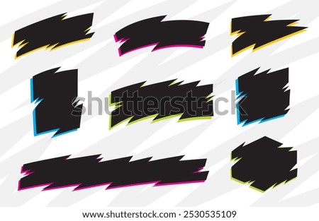 cool jagged frame graphic element vector in streetwear or sport style artwork theme