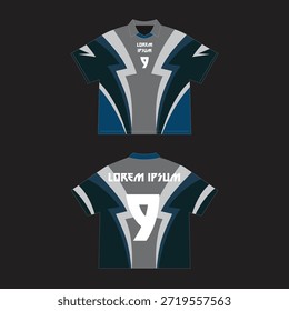 cool jersey dark blue with thunder for sportwear or football club