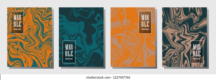 Cool journal layouts set. Texture for binder template, corporate flyers. Annual report cover business layouts set. Flyer, magazine, report, journal, binder vectors, title place.