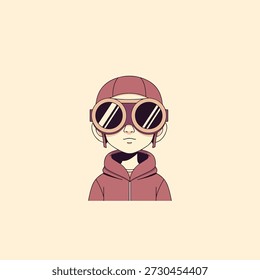 Cool Kid con gafas de aviador y una gorra