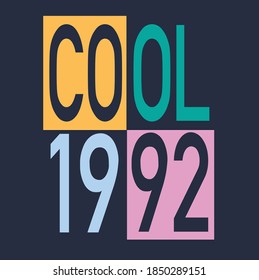 cool kids print for tee, clothing - cool 1992 print , funny print for kids