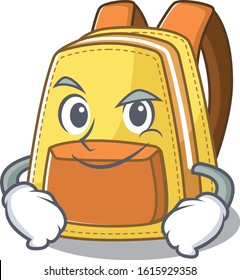 Cool kids school backpack mascot character with Smirking face