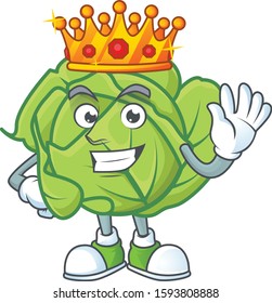 Cool King of cabbage on cartoon character style