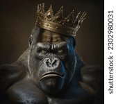 Cool King Kong Gorilla with Crown