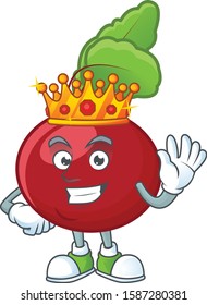 Cool King of red beet greens on cartoon character style