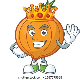 Cool King of shallot on cartoon character style