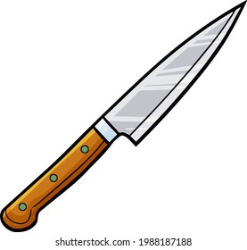 Cool kitchen knife for chef in doodle style