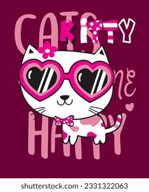 gatito fresco con gafas negras