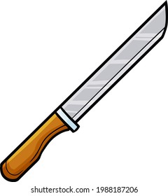 Cuchillo fresco en estilo de doodle simple