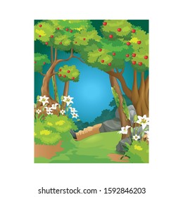 Cool Landscape Forest View cartoon for your design