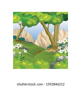 Cool Landscape Forest View cartoon for your design