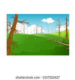 Cool Landscape View With Hill Cartoon for your design