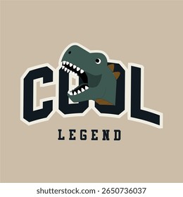 cool legends dino hand drawn illustrattion vector