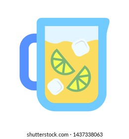 Cool Lemondae jar icon. Flat illustration colored vector isolated icons of Tropical Summer theme for web