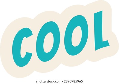 Cool Lettering Sticker Vector Illustration