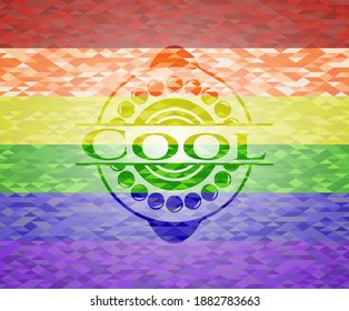 Cool lgbt colors emblem. Vector Illustration. Mosaic. 