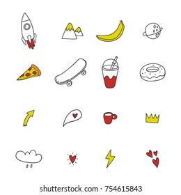 Cool life style doodle with crocodile