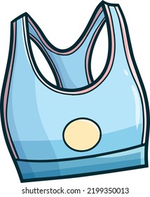 Cool light blue sport bra cartoon illustration