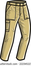 Cool light brown long pants cartoon illustration