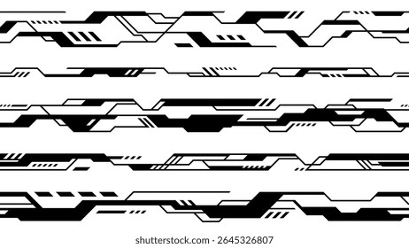 Cool line material set with a futuristic atmosphere_Seamless