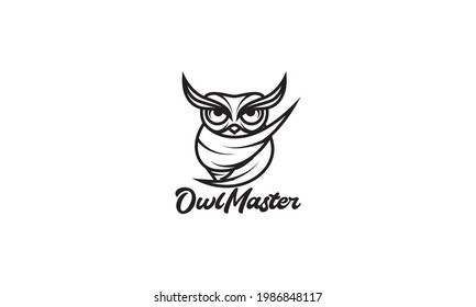 cool lines owl logo symbol icon vector graphic design illustration