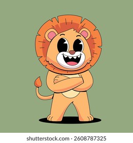 Cool Lion Cartoon mascot illustration