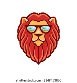 Cool Lion Mascot. Traveler Illustration