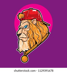 Cool lion with swag style